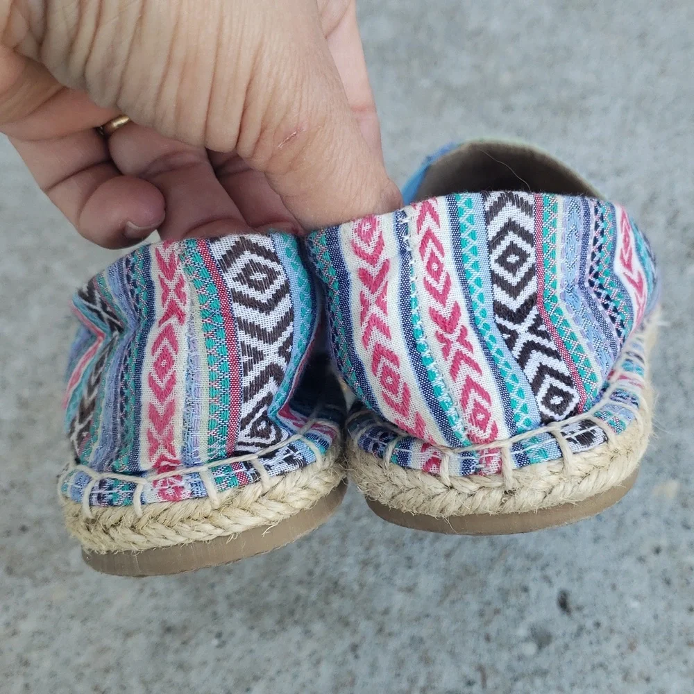 Minnetonka Pam Espadrille Slip On Loafers Size 6 Blue Arizona Handcrafted Boho